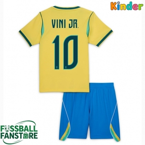 Brasilien Vinicius Junior #10 Replik Heimtrikot Kinder WM 2026 Kurzarm (+ Kurze Hosen)